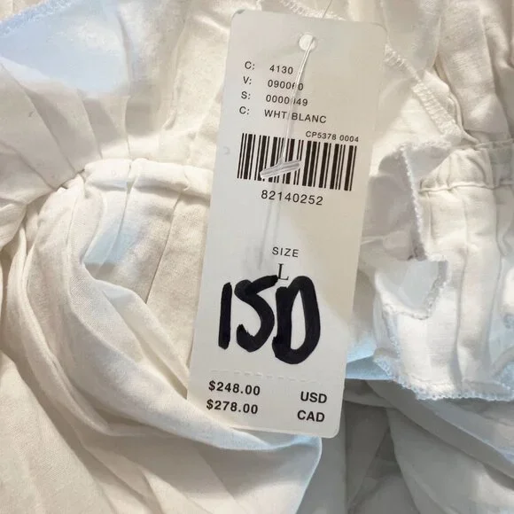 Love The Label | White Cotton Tiered Ruffle Mini Dress | L | Minor Flaws - Picture 13 of 15